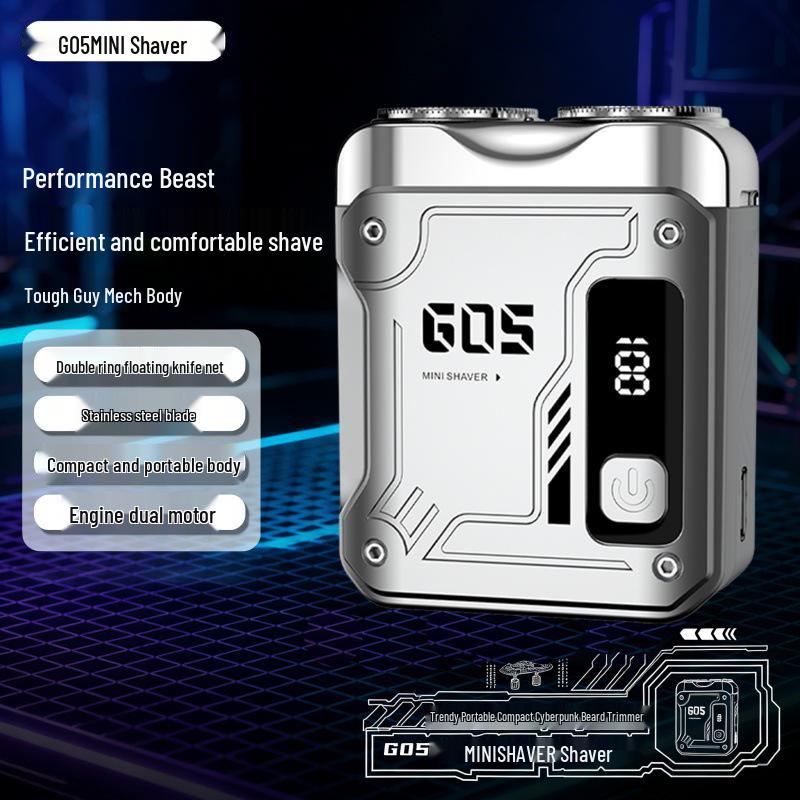 

Cyberpunk Mecha MINI Electric Shaver G05: Portable Automatic Razor for Men