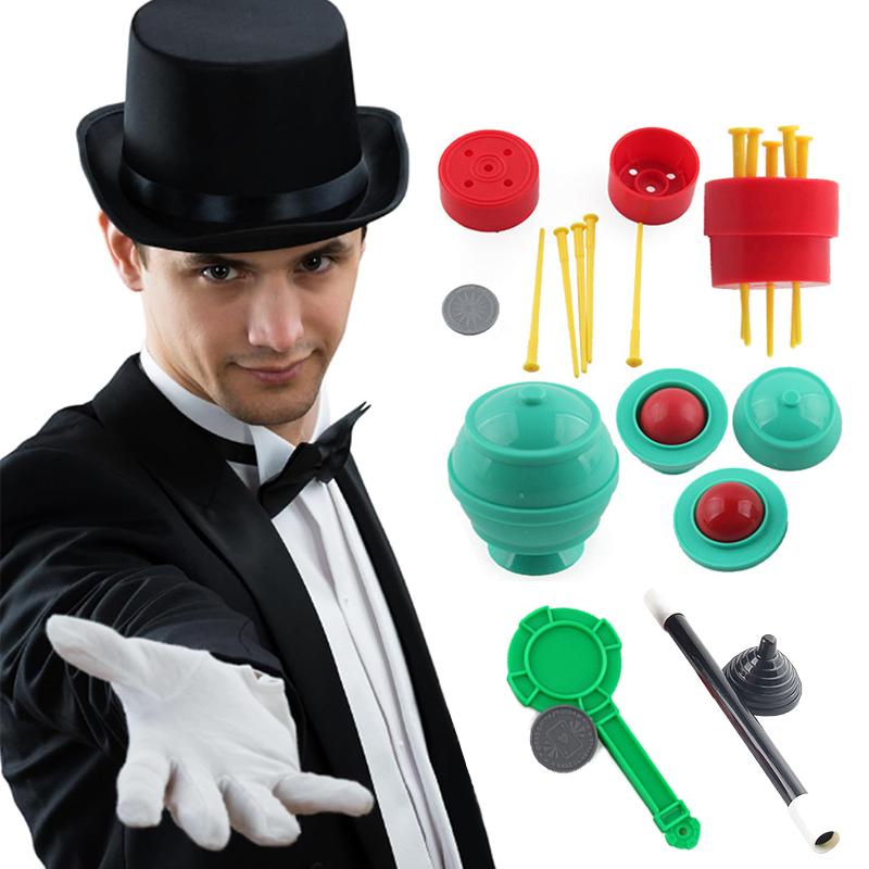 Magic Props Simple for Beginner Party Favors Gift Silk Scarves Disappear Self Elevating Rod Magic Knife Mouth Spitting Paper TMZ