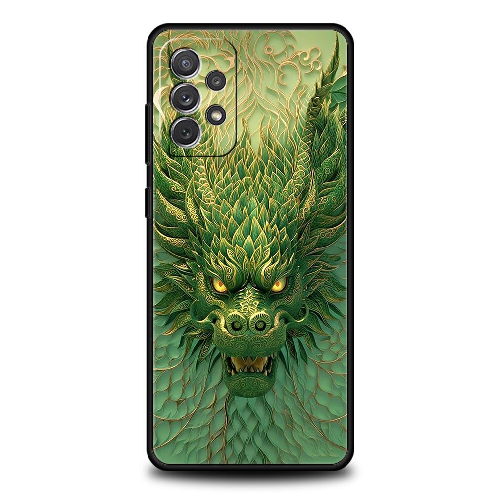 Chinoiserie Loong Flower Dragon Phone Case for Samsung Galaxy A55 A35 A15 A14 A13 A25 A54 A51 A71 A72 A73 A32 A52 A41 Soft TPU