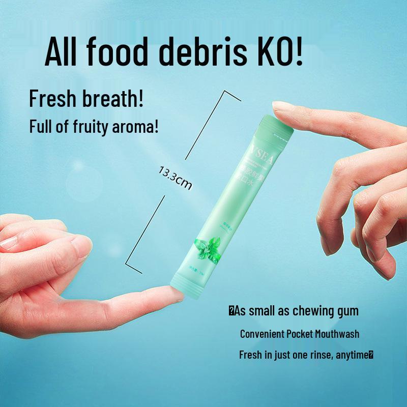 VSEA Probiotic Mint Antibacterial Mouthwash - Portable, Disposable, Fresh Breath Formula with Baking Soda