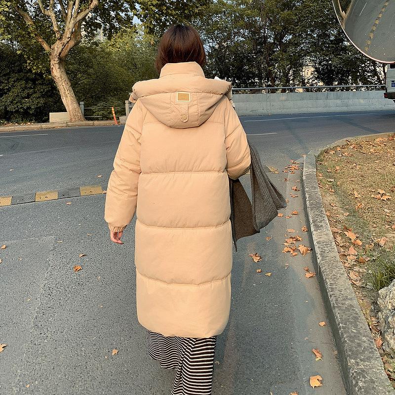Down Cotton Coat for Women Loose 2025 Winter New Korean Thick Bread Coat Over Knee Preppy Style Coat