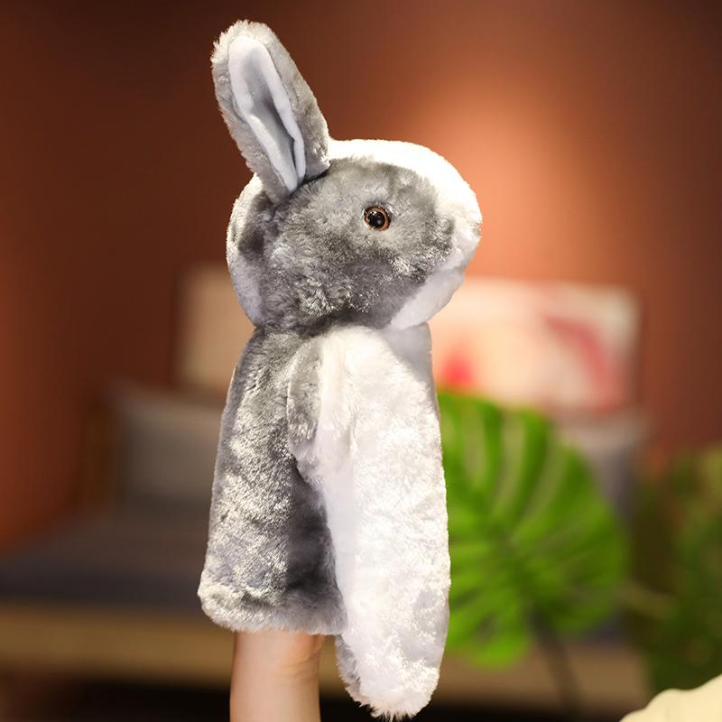 28m Cartoon Animal Plush Hand Puppet Kawaii Rabbit Cat Pig Tortoise Frog Owl Dog Monkey Plushie Interactive Story Prop Gift