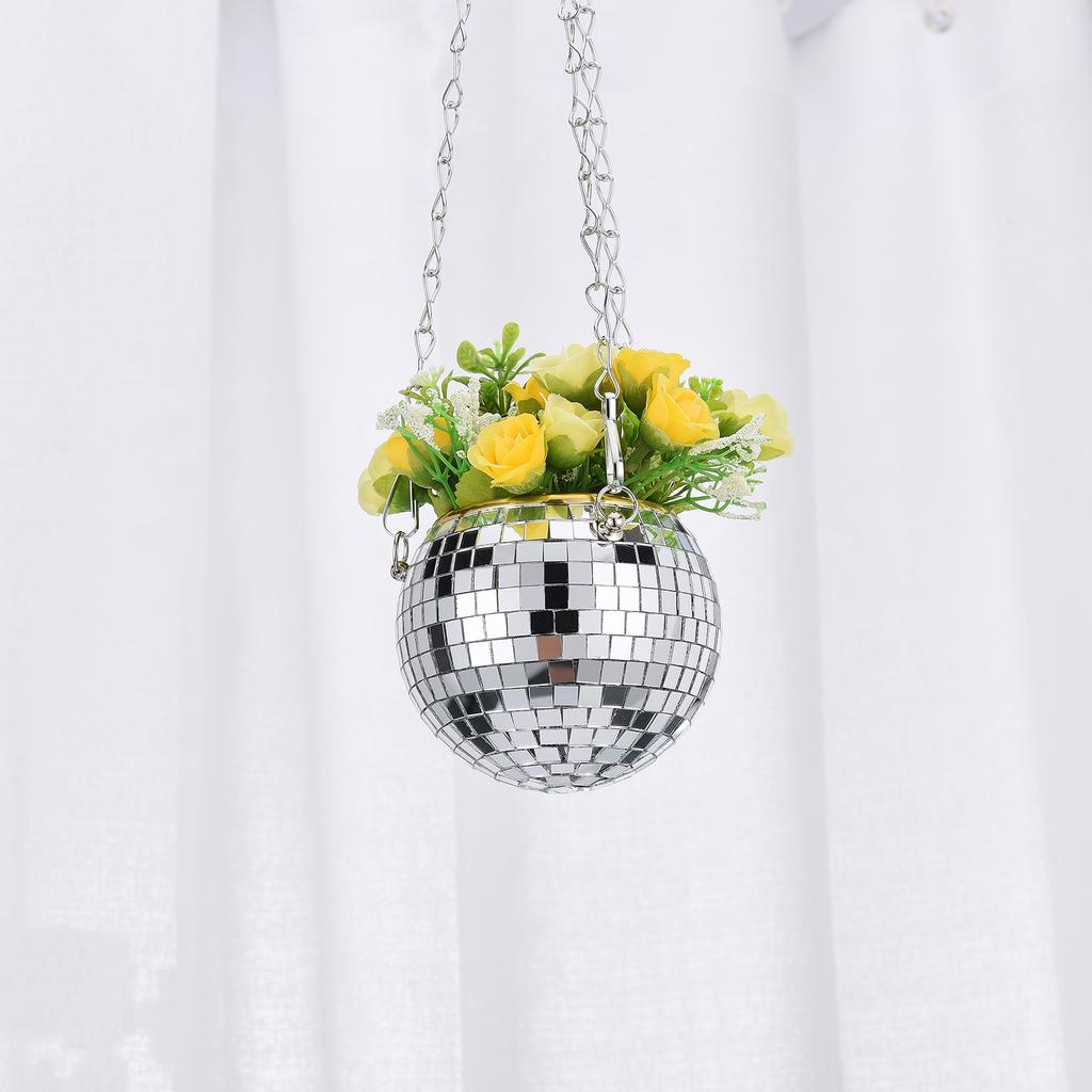 Disco Ball Planter Large Capacity Multifunctional Hanging Disco Ball Flower Pot for Gardens Terraces