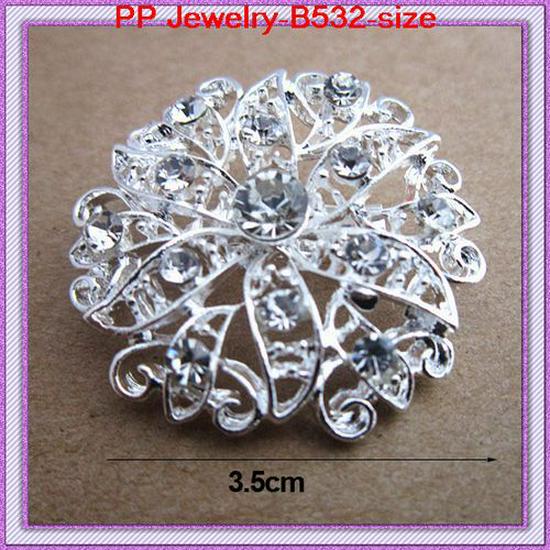 Silver-Plated Alloy Flower Brooch - Korean Style Fashion Lapel Pin B532
