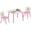 3-teiliges Kleinkind-Tisch-und-Stuhl-Set, Kindertisch mit 2 Stühlen Set für Schlafzimmer, Kinderzimmer, Spielzimmer, Rosa