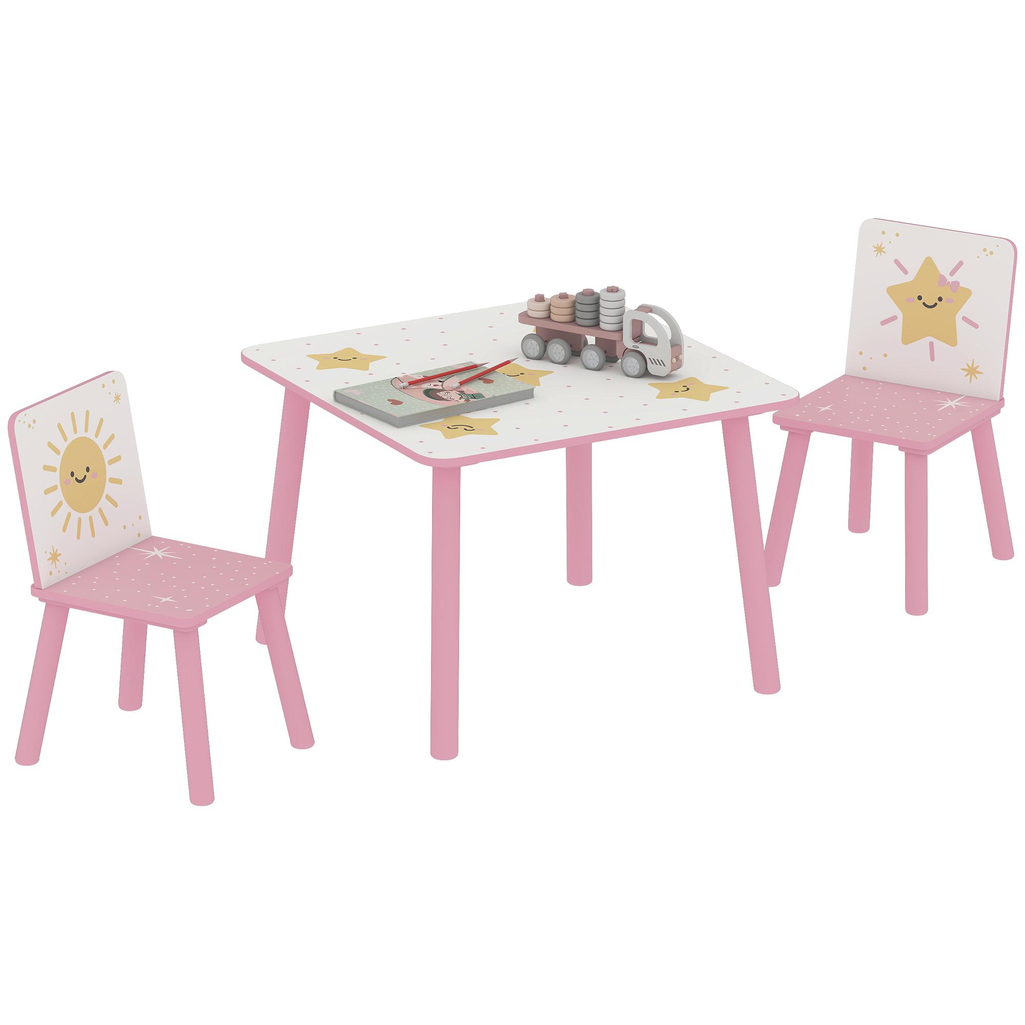 Children`s table with chair, wooden table