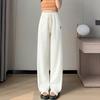 Autumn Winter Elastic Waist Solid Color Loose Casual Wide Leg Pants Women Simple All-match Straight Trousers
