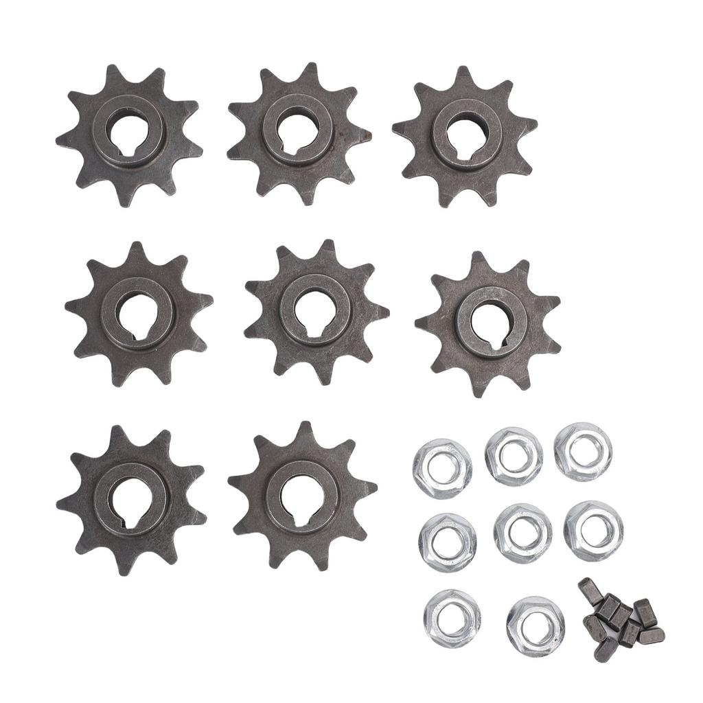 Set di Pignoni per Scooter Elettrico a 9 Denti, Pignoni in Ferro con Diametro Interno 10 mm per Bici, ATV da 47 e 49 , Resistenti all'Usura e Robusti, Semplice