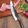Cuțit de bucătar lucrat manual Satâr pentru carne Mâner din lemn din oțel inoxidabil Cuțite de tăiat chinezești