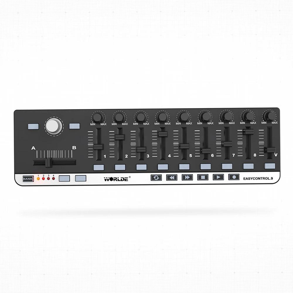 Easy Control 9 MIDI Controller - Slimline Portable USB Control with 4 Memory Banks, 6 Transport Buttons & Plug-in-Play Kit