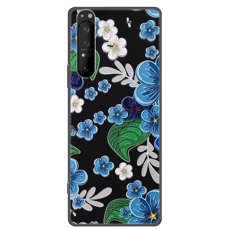 Retro 3D Case for Sony Xperia 1 5 10 II Relief EMBOSS Silicone Cover for Sony Xperia 1 5 10 III XZ4 XZ5 Bumper Shell