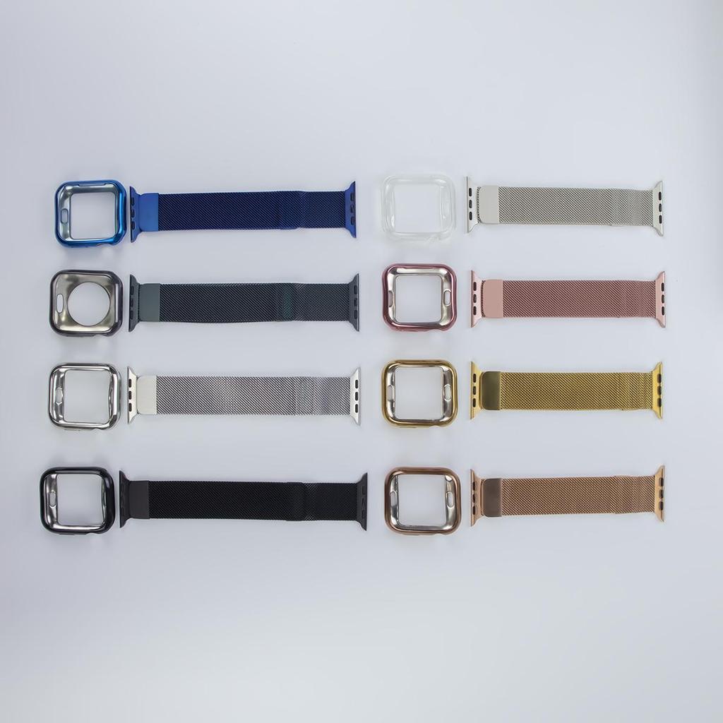 Custodia Milanese+Cinturino per Apple Watch Band 9 8 7 6 SE 5 4 49MM 41mm 40mm 44mm 42mm 38mm Cinturino per Iwatch Serie 9 Correa 45mm