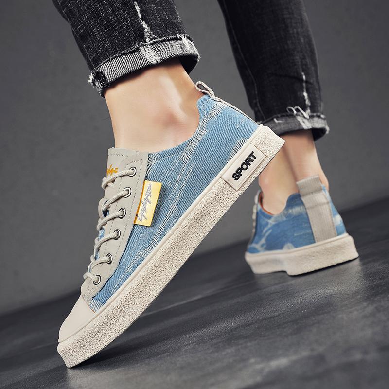 Fashionable, Versatile, Casual, Sports, Couple Style, Thick Soled, Height Increasing, Summer Denim Fabric Shoes, Canvas Shoes