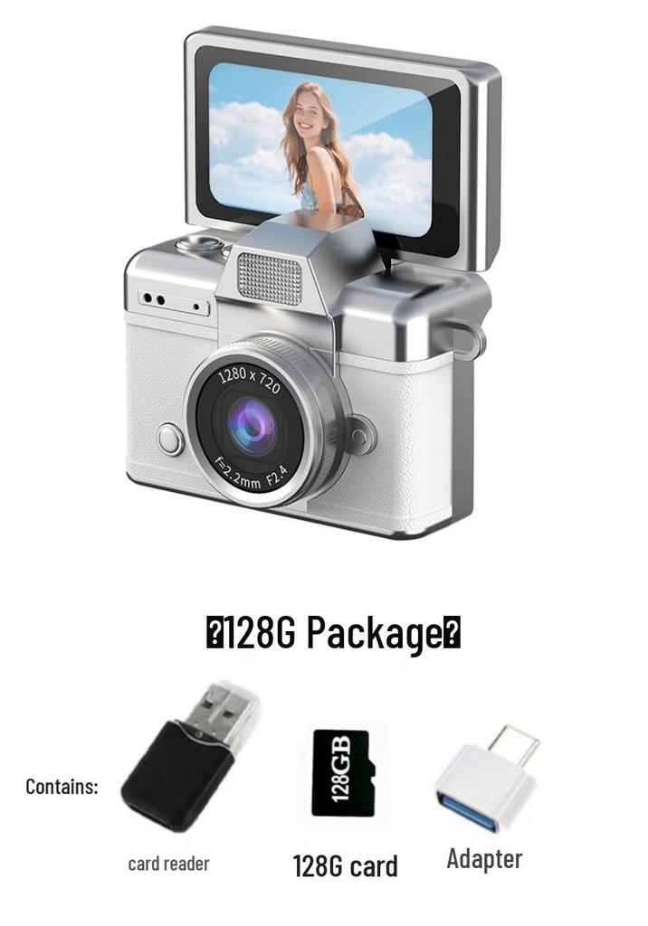 Retro Flip Screen Digital Card Camera for Students and Travelers