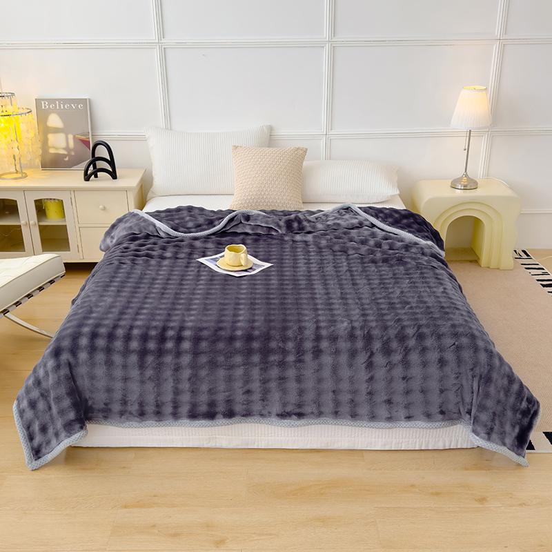 Single/Queen/Super King Thicker Fleece Throw Blanket for Bed or Sofa , Soft Plush Blanket