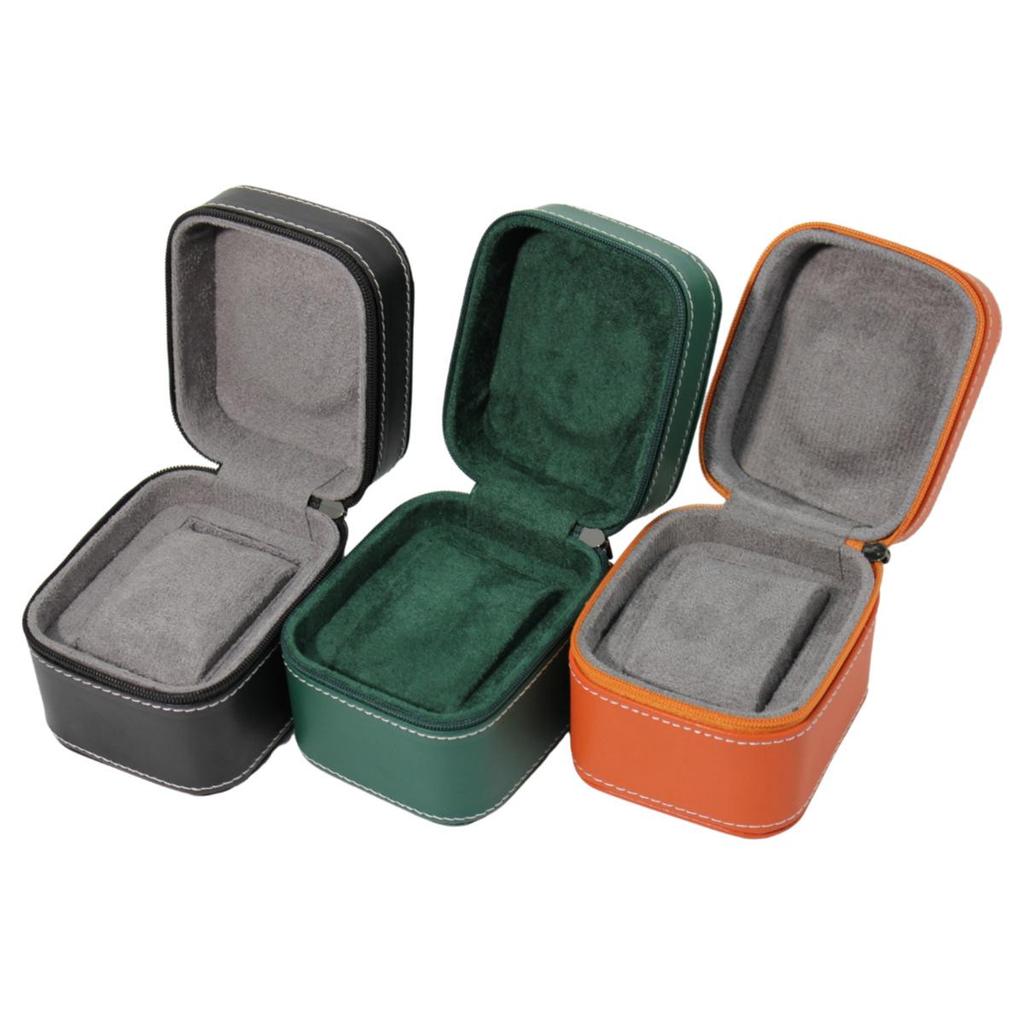 Luxury PU Leather Zippered Watch Box for Men