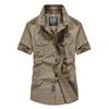 Men's Casual Embroidery Military  Color Pocket Short Sleeve T-shirt Tops