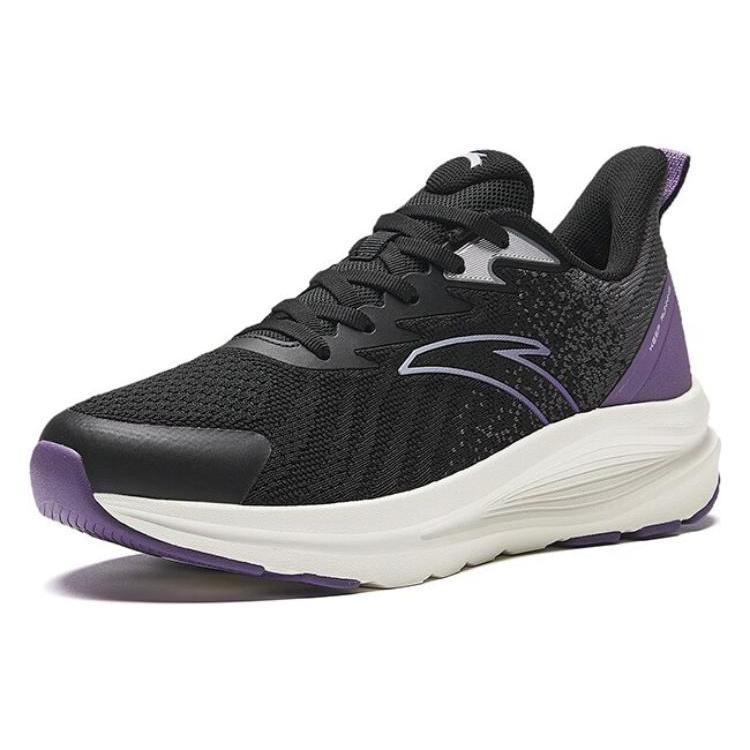 Anta Cloud Path Abrasion Resistant Low Top Running Shoes Women's Black Purple 122345538-5