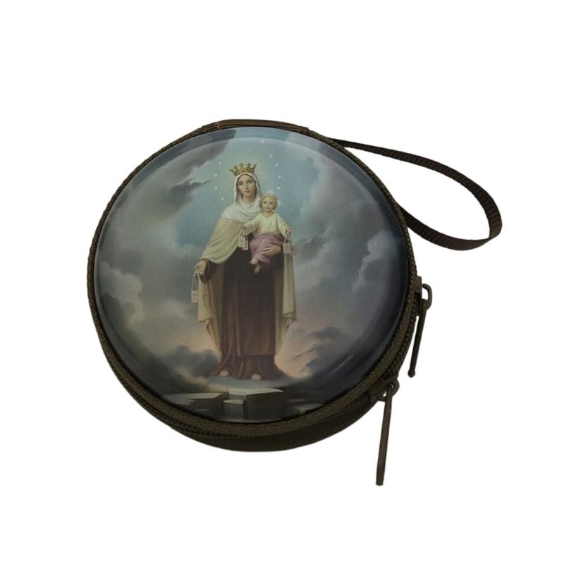 Catholic Rosary Pouch Religious Jewelry Storage Box Coin Purses Rosary Prayer Bag Religious Jewelry Storage Box Gift