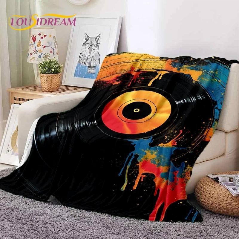 3D Vinyl Record Music DJ Screen Tape Soft Blankets,Keep Warm Throw Blanket Comfortable Blanket for Picnic Beds Sofa Home Bedroom