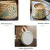 Stor keramisk kaffemugg 360ml, Söt kopp för kvinnor, Idealisk för te eller kaffe, Handmålad blommig design keramikmugg, 1 st