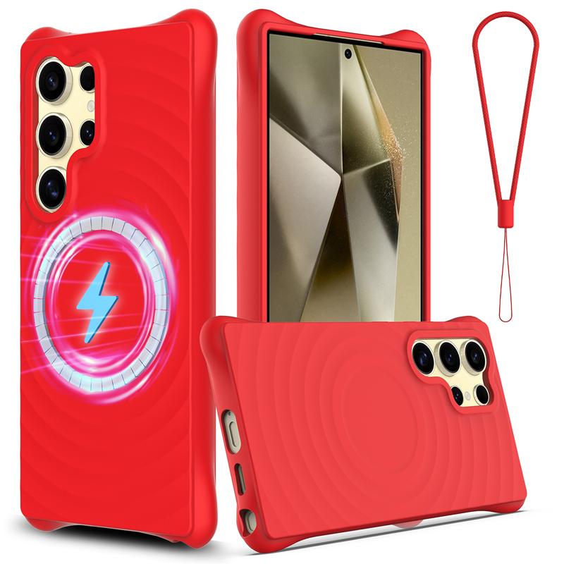

For Samsung Galaxy S26 Ultra S26 Plus Case Soft Liquid Silicone Ripple Pattern Microfiber Lining Skin Touch Cover Galaxy S26 Ultra