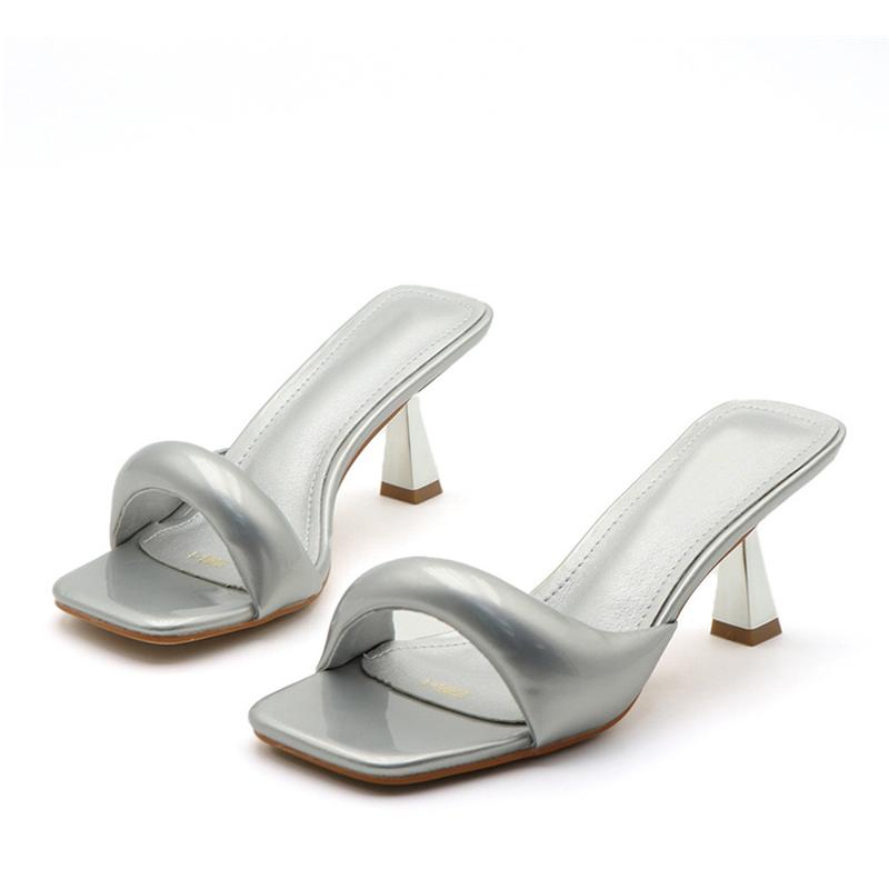 Liyke Letní zelené dámské boty Pohodlná PU kůže Široký pásek Čtvercová špička Designové nazouváky Nízké tenké podpatky Gladiátorky