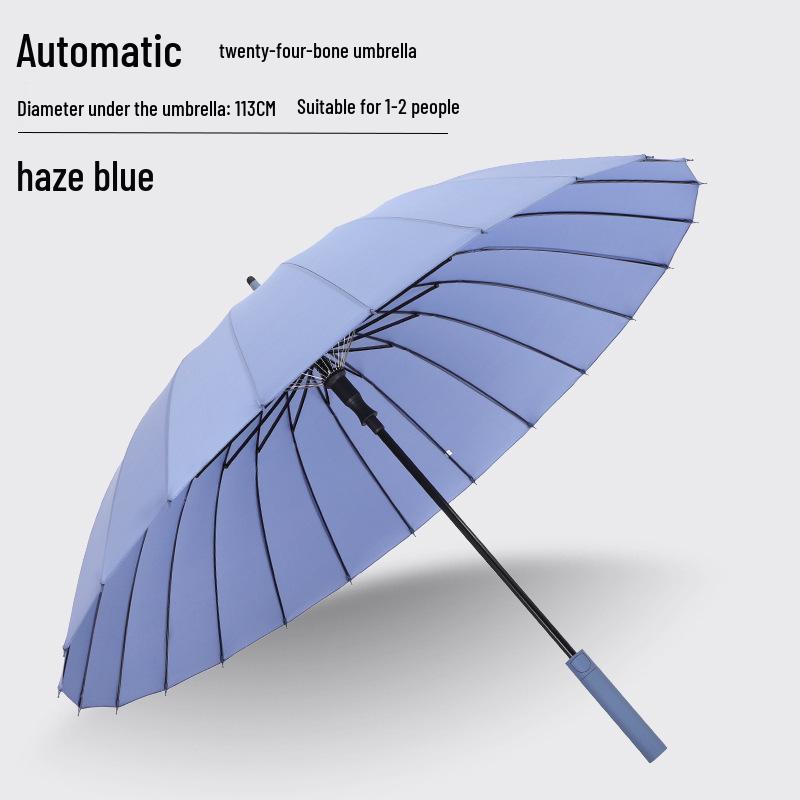 Long-Handled 24-Rib Large Double Umbrella, Reinforced & Thickened for Business, Custom Logo Available, Golf-Style Men's Umbrella