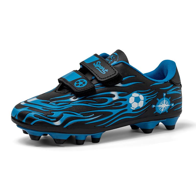 Children's football shoes men's and women's breathable Velcro non-slip TF broken nails competition grass training long nails primary school sports