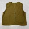 Johnature Spring Loose Vests Women Casual Workwear Sleeveless Top V-neck Cardigan Layered Cotton Coats