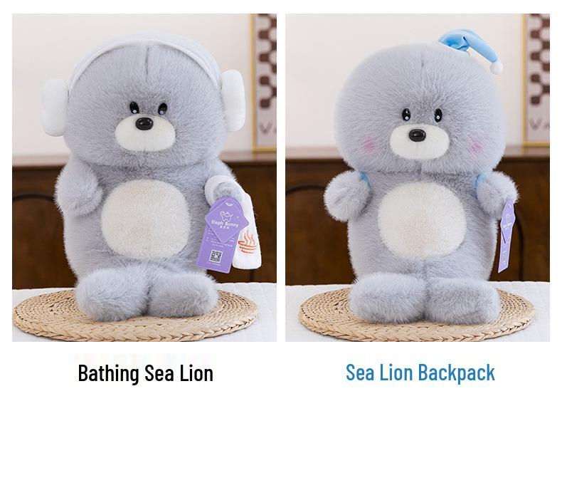 Adorable Sea Lion Plush Backpack - Cartoon Doll Sleeping Pillow for Kids and Girls