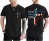 Tuislay Mens Christian Stand for The Flag Kneel for The Cross Shirt American Flag 4th of July Jesus Faith Religious T Shirts