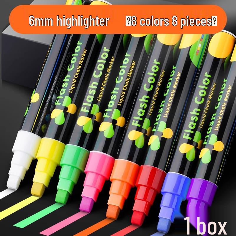 LED Fluorescent Chalk Marker Pen for Electronic Boards and Whiteboards, Water-based.