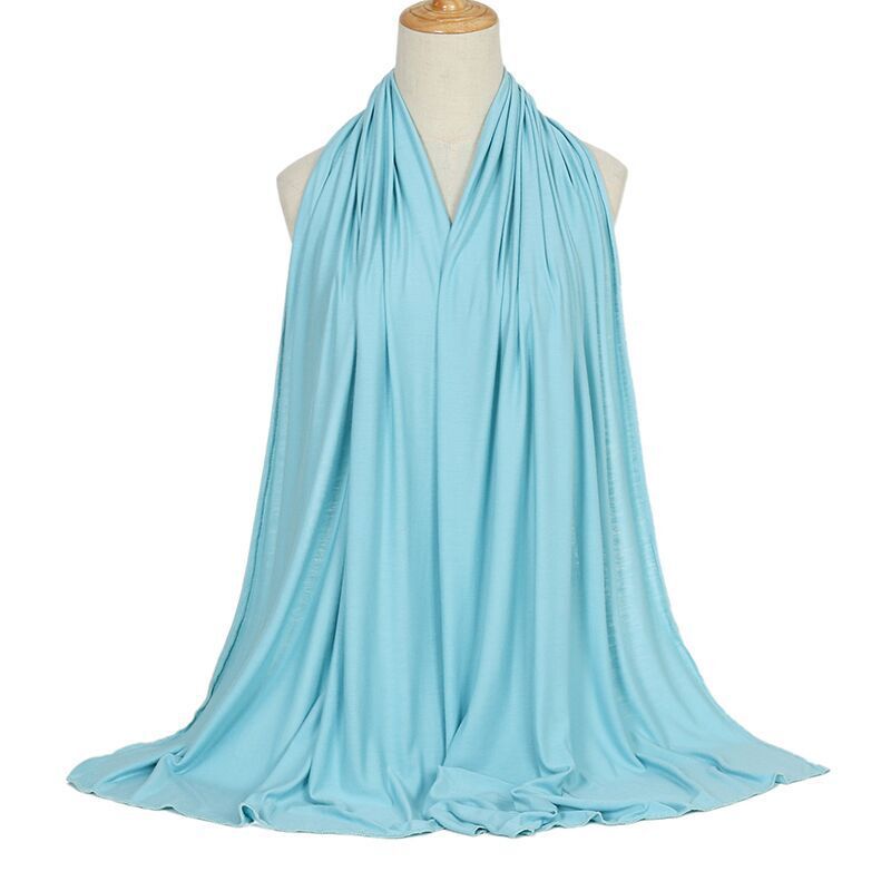 Ramadan Modal Cotton Jersey Hijabs For Woman Long Muslim Scarf Shawl Plain Soft Turban Tie Head Wraps For Women Islamic Clothing