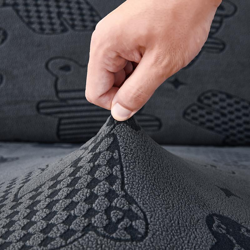 Plush Sofa Cover Sofa Cushion Pad Slipcover Seat Cover Elasticized Used For L Shape Chaselong Sofa Keep Warm Washable