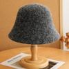 Ins Fashion Ladies Fluffy Panama Korea Designer M Wool Warm Bucket Hat For Women Fashion Fisherman Winter Hats Cap