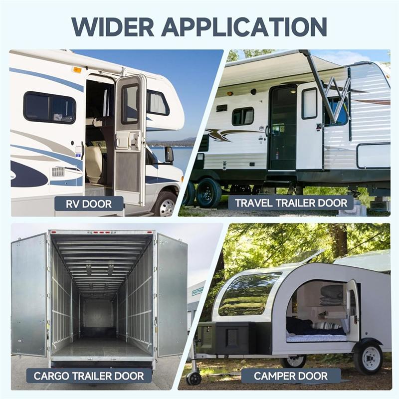 Powerful RV Door Holder, Upgrade Snap Noiseless Trailer Door Latch, Metal Van Door Holder Catch, T-Style Door Holder