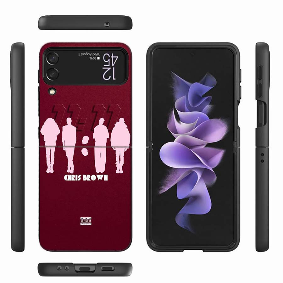 Chris Brown American Rapper Phone Case For Samsung Z Flip 7 6 Z Flip 5 5G Galaxy Z Flip 3 4 5G Shockproof Hard Cover TPU PC Coq
