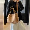 Commuter Canvas Bag Women Shoulder Crossbody Bag Solid Color Shopping Bag