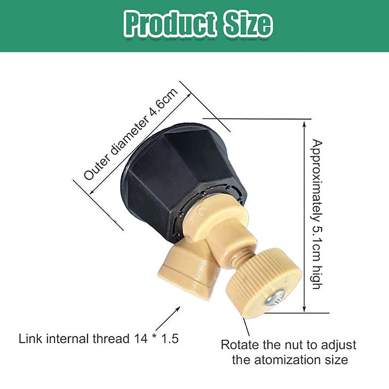 Şeffaf Yüksek Basınçlı Pestisit Püskürtücü Nozulu Sulama Ayarlanabilir Sulama Hava Vorteksi Nozulu Bahçecilik Haşere Kontrolü