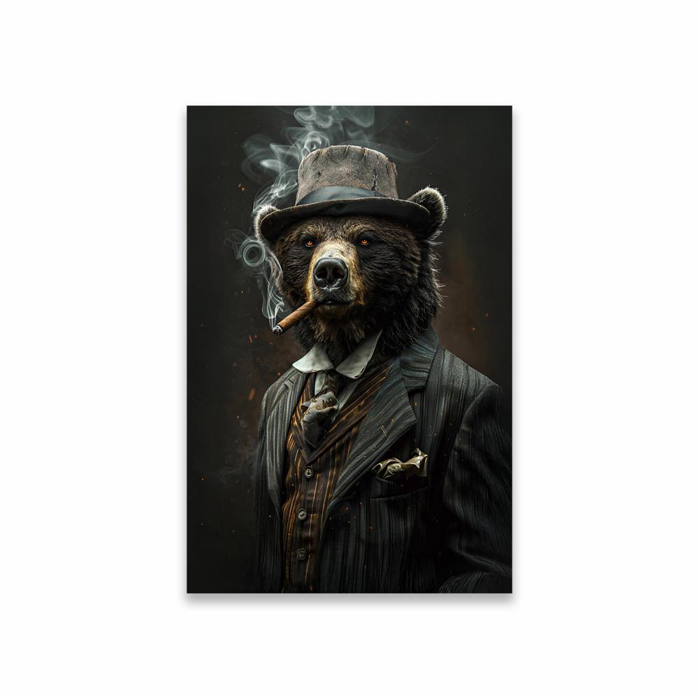 Dunkel Bunt Cool Schimpansen Poster Dekor Tier Rauchen Kunst Gotische Drucke Bär Leinwandbild Modern Schlafzimmer Büro Dekor
