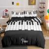 Piano Keys King Queen Duvet Cover 3D Cartoon Musical Notes Bedding Set For Kids Teens Adult Fashion Music Polyester Quilt Cover