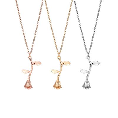 Collier pendentif rose personnalisé, très populaire en Europe et aux États-Unis - Trois couleurs disponibles