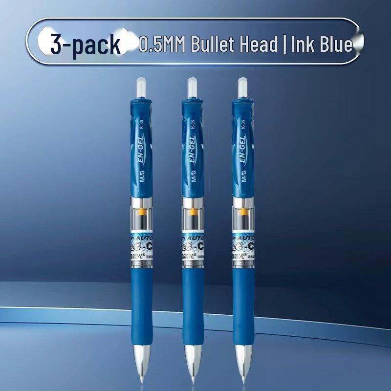 Chen MG K35 Click Gel Pen 0.5mm Black/Red/Blue - Light Neutral Signature Pen