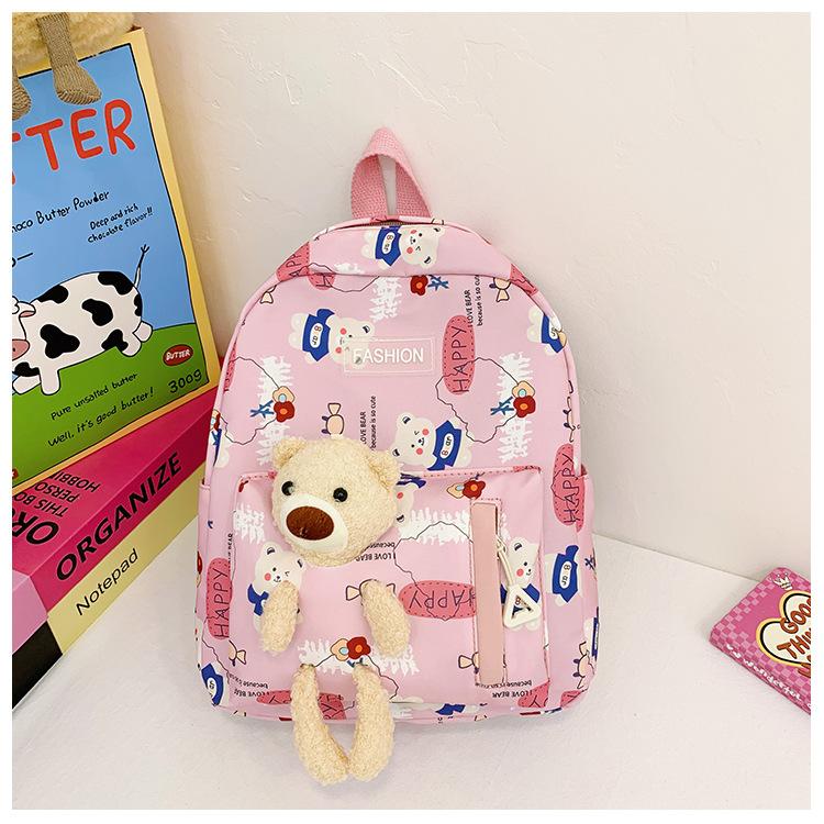 Book bag cute cartoon bear backpack girl foreign trend small school bag casual snacks backpack