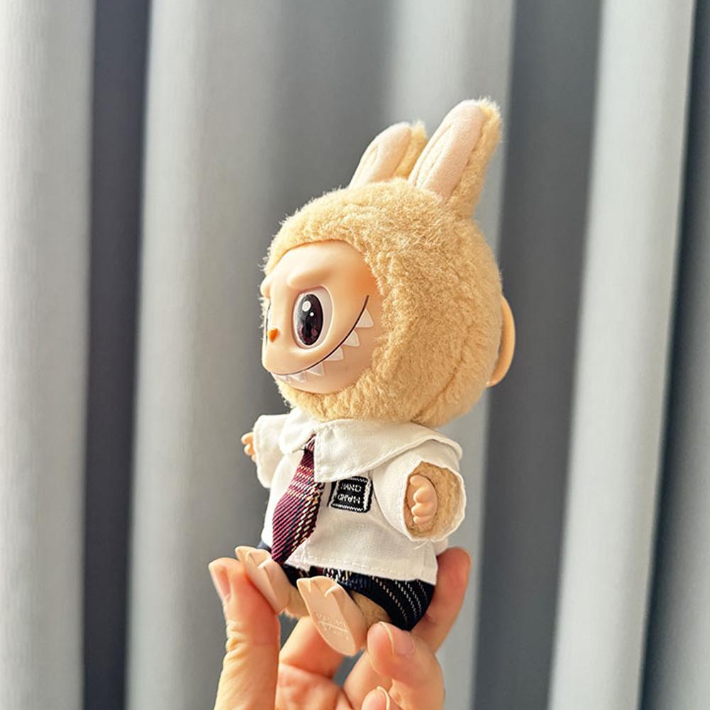 For 17CM Labubu Valentine's Clothes Pendant Labubu Sitting Party Innocent Couple Suit Dolls Accessories Decoration
