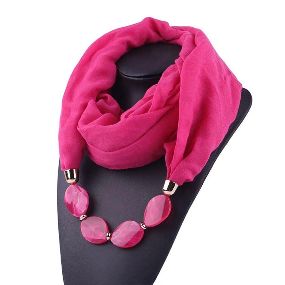 1Pcs Cotton Linen Women Scarf Resin Pendant Head Scarves  Costume Bead Decoration Accessories