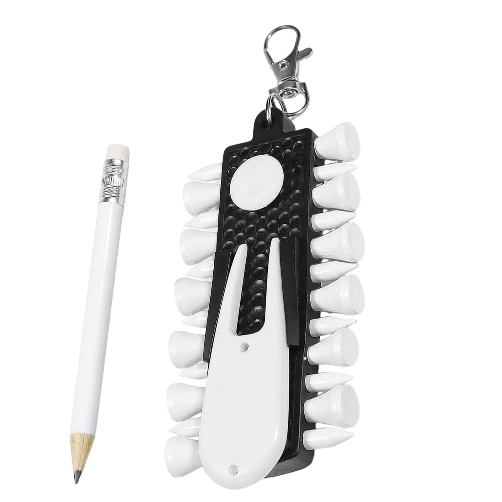 

Golf Tees Holder Carriers Replacement Golf Tees Rack with 12pcs Tees Green Fork and Pencil Golfs Training Accessories