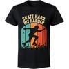 Solid Color Male Short Sleeve T Shirt Unisex Skate Hard Hit Harder Roller Skater Silhouette Crowd Background Classic Unisex