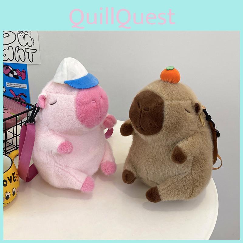 Baseball Capybara Backpack Cute Cartoon Stuffed Doll Backpack Soft Pig Guinea